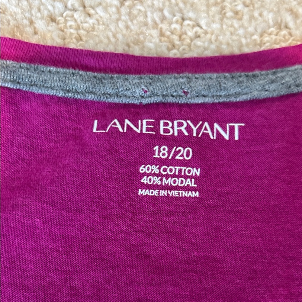Lane Bryant Purple Top with Studded Cross - Picture 2 of 3